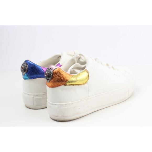 Kurt Geiger London Laney Eagle White Leather Sneakers Size 39 Metallic Rainbow - Picture 7 of 16